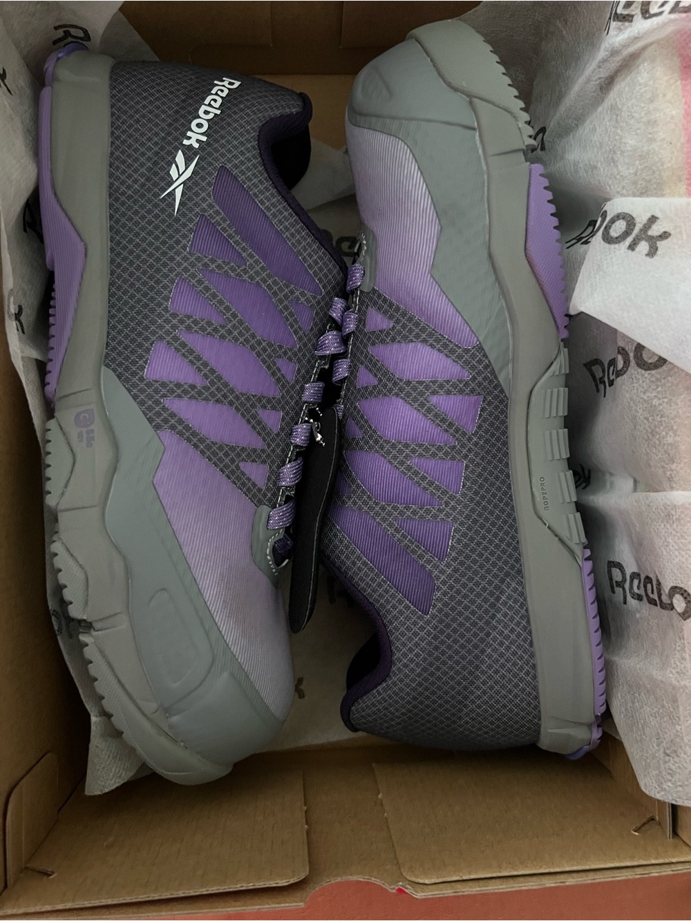 Reebok Grey and Purple Athletic Work Shoe - Picture 9 of 9